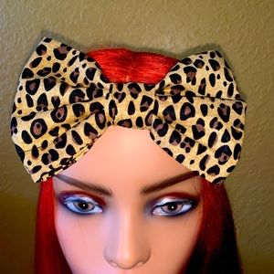 Leopard Print Headband, Bow Headband.